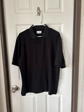 Topman Men's Black Polo Shirt